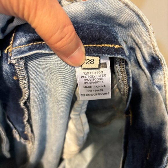 Uniq by Litz Acid Light Wash High Rise Wide Leg Jeans - Picture 12 of 14